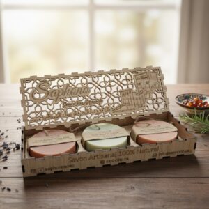 Saphono Aleppo Citadel Wooden Gift Box Set 3 Soaps